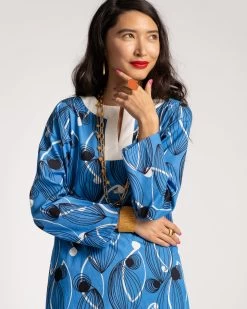 Kitt Caftan Aquarius Print Blue Multi -clothing GROOVY BLUE 05 scaled