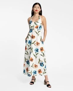 Malia Halter Dress Waffleweave Iris