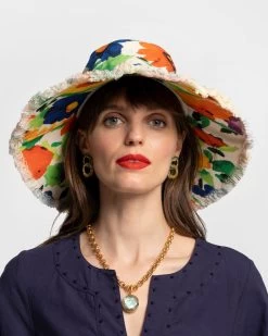 Canvas Fringe Hat Floral Explosion -clothing HAT FLORALEXPLOSION