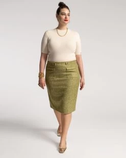 Marie Merino Mock Neck Oyster -clothing JADE GREENSKIRT PLUS