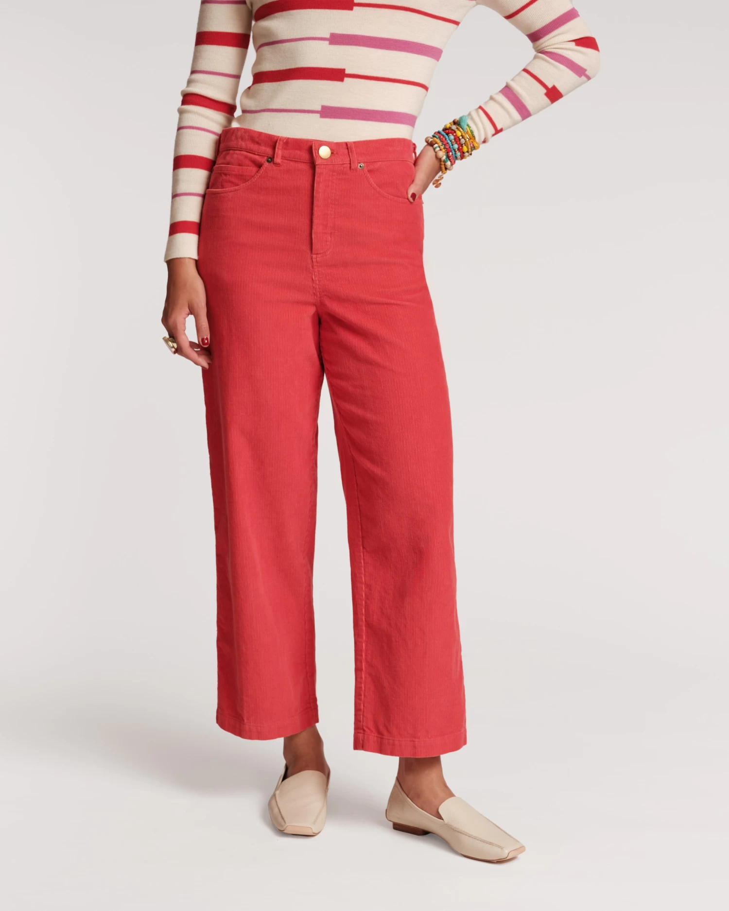 Jane Mini Wale Corduroy Pant Coral 1 Jane Mini Wale Corduroy Pant Coral