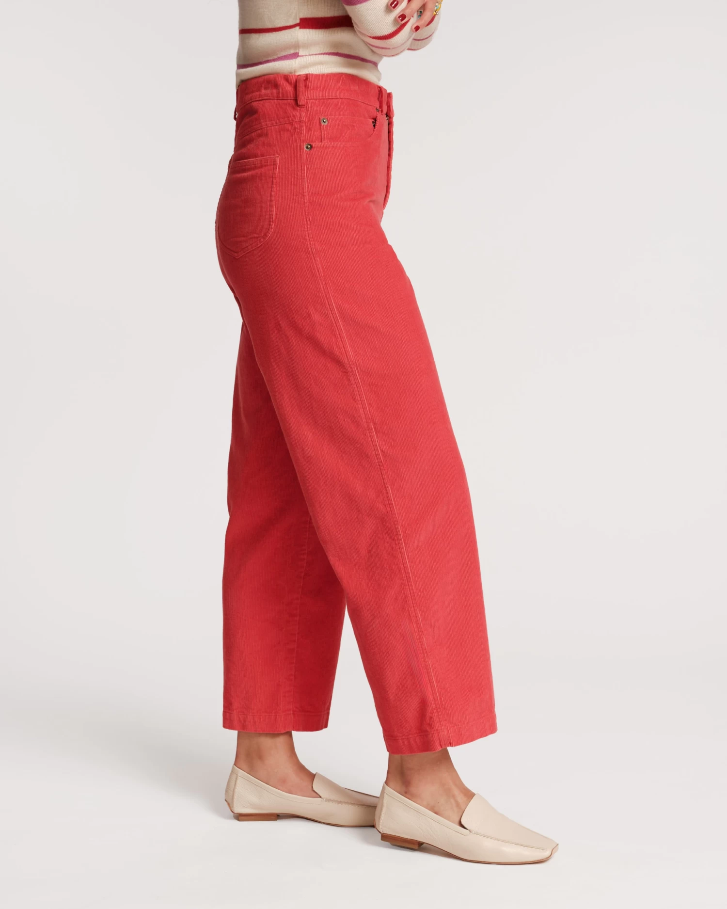Jane Mini Wale Corduroy Pant Coral 2 Jane Mini Wale Corduroy Pant Coral - Image 2