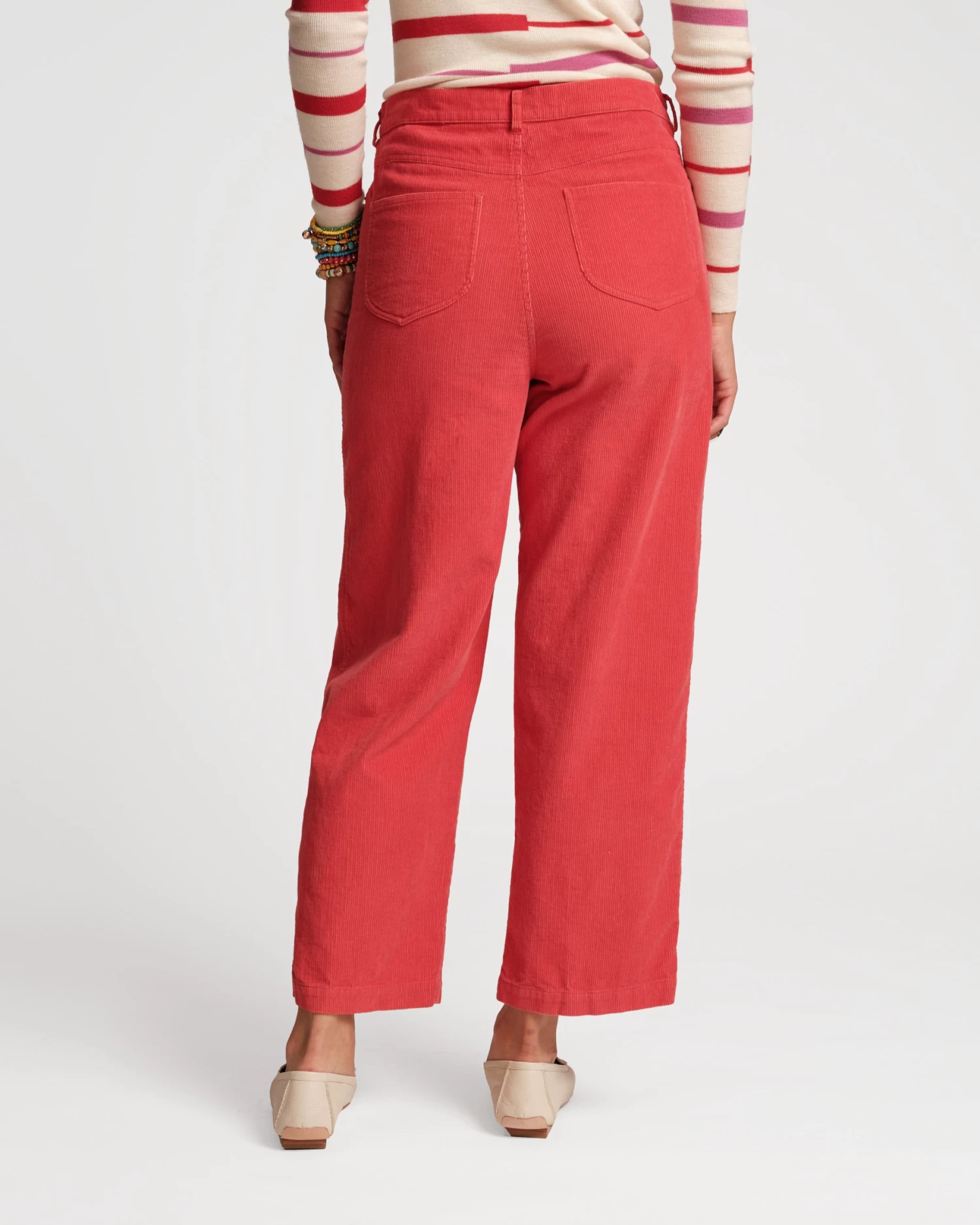 Jane Mini Wale Corduroy Pant Coral 4 Jane Mini Wale Corduroy Pant Coral - Image 4