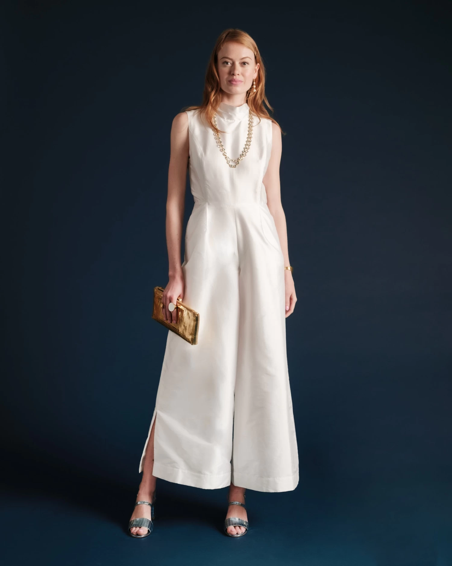 Audrey Jumpsuit Shantung White 1 Audrey Jumpsuit Shantung White