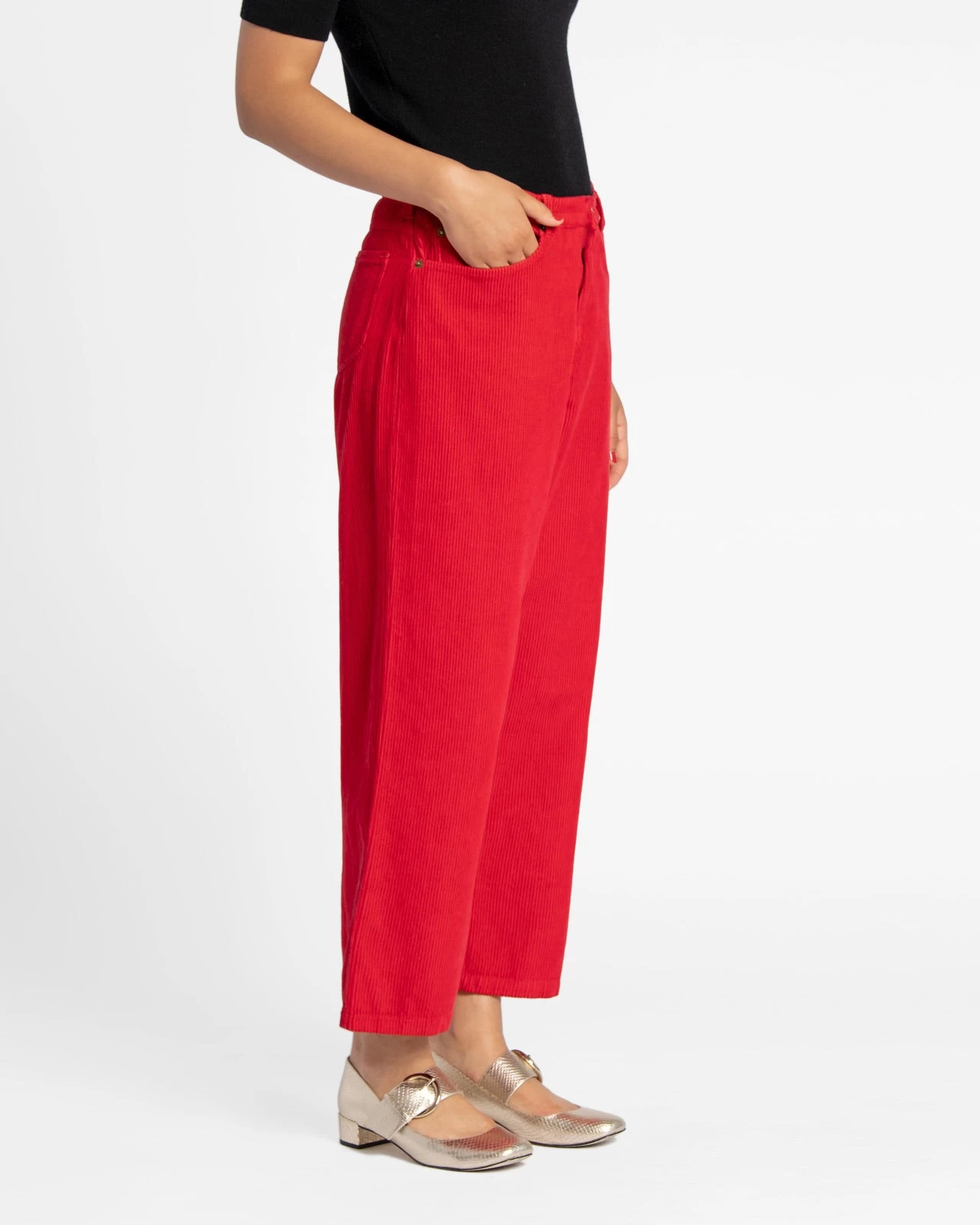 Jane Corduroy Pant Red 2 Jane Corduroy Pant Red - Image 2