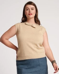 Janis Wool Shell Gold -clothing KNIT SHELL PLUS