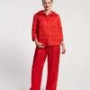 Lauren Quilted Pajama Set Silk Red
