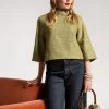 Lily Funnelneck Top Cedar Boucle Wool Green
