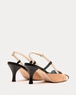 Liza Pump Basketweave Black Oyster Tan -clothing LIZASC BLACK 03