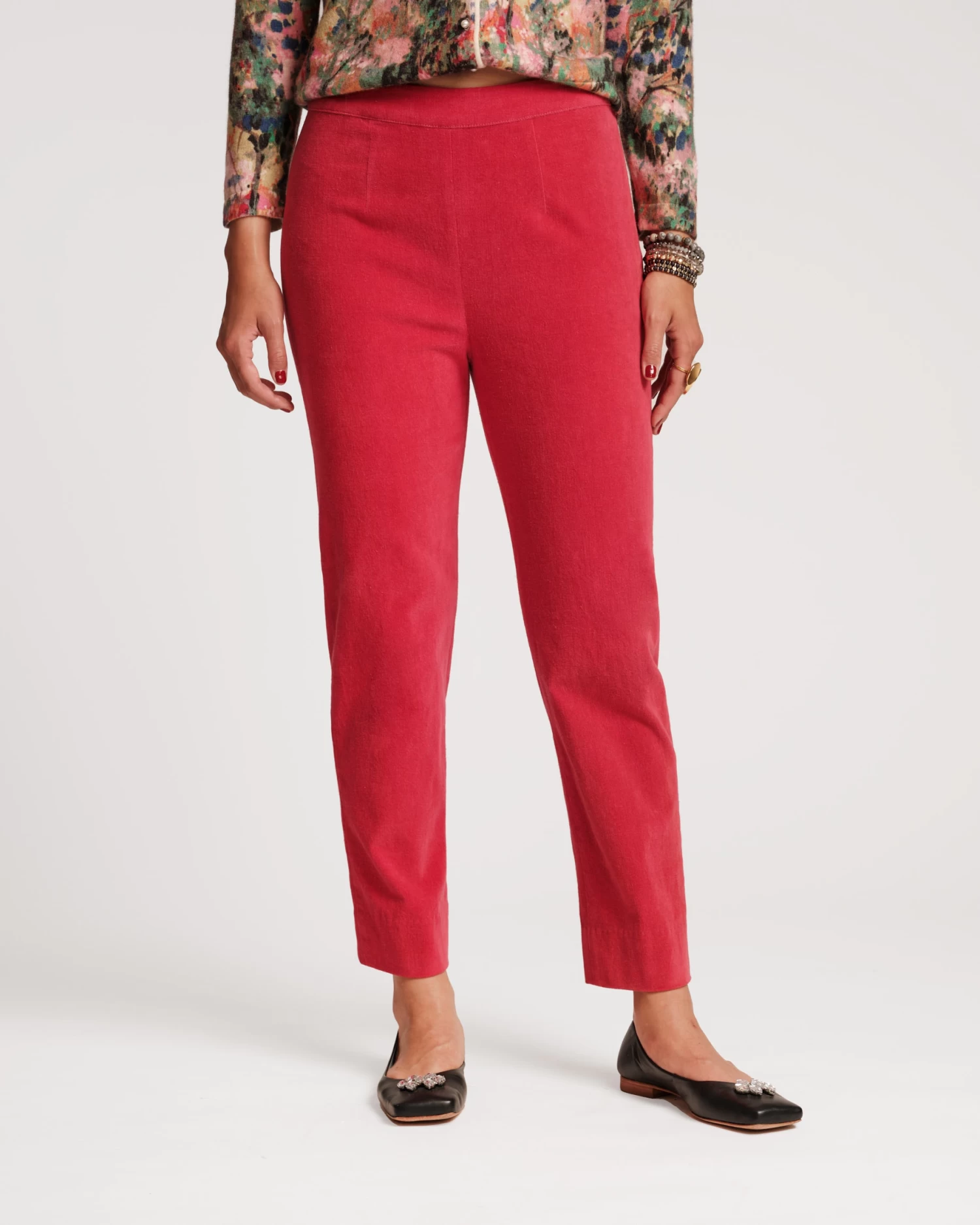 Lucy Pant Stretch Velvet Cranberry 1 Lucy Pant Stretch Velvet Cranberry