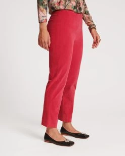 Lucy Pant Stretch Velvet Cranberry 6 Lucy Pant Stretch Velvet Cranberry -clothing LUCY PINK 02