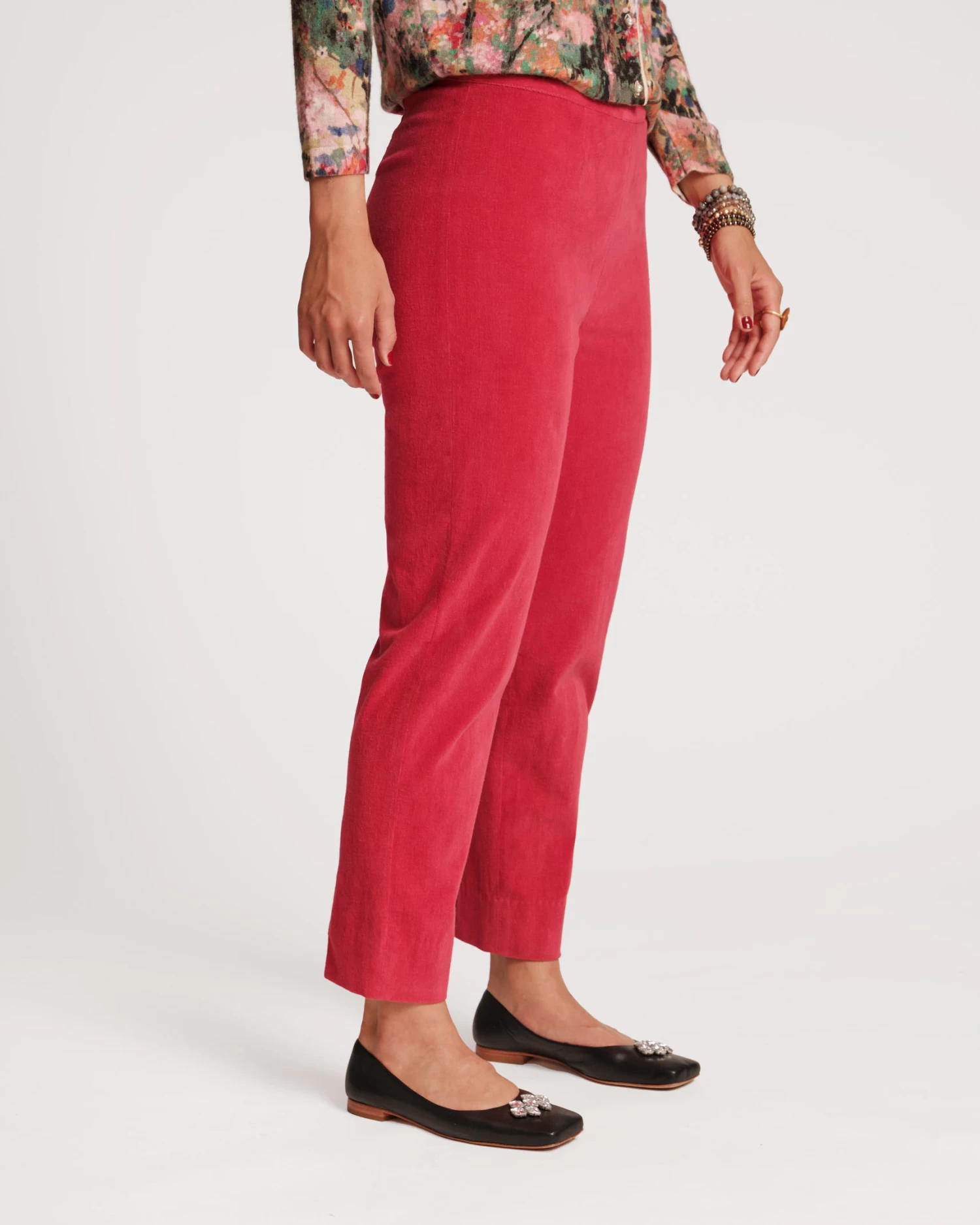 Lucy Pant Stretch Velvet Cranberry 3 Lucy Pant Stretch Velvet Cranberry - Image 3