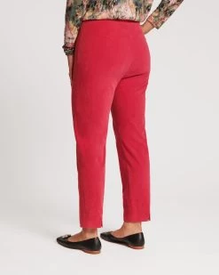 Lucy Pant Stretch Velvet Cranberry 7 Lucy Pant Stretch Velvet Cranberry -clothing LUCY PINK 03