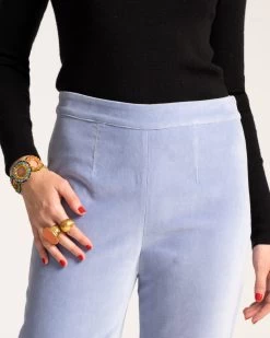 Lucy Pant Stretch Velvet Light Blue -clothing LUCY VELVET LIGHTBLUE 04
