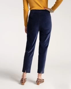 Lucy Pant Stretch Velvet Midnight -clothing LUCY VELVET NAVY 03