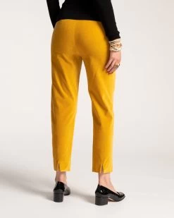 Lucy Pant Stretch Velvet Mustard -clothing LUCY VELVET mustard 03