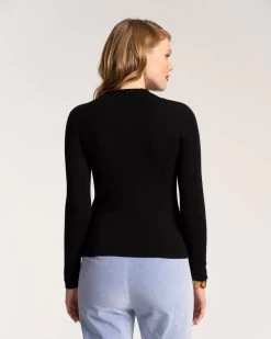 Marie Long Sleeve Sweater Merino Black -clothing MARIE LONGSLEEVE BLACK 023