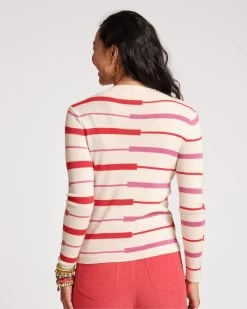 Marie Long Sleeve Sweater Merino Shadow Stripe -clothing MARIE SHADOWSTRIPE 03