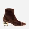 Marnie Boot Stretch Velvet Chocolate