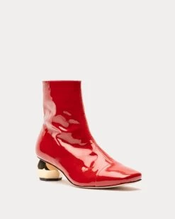 Marnie Soft Patent Crinkle Boot Cranberry -clothing MARNI RED 02 8656f312 146e 4881 9fe9 ca78e70e914e
