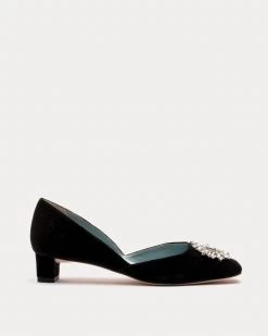 McCall Mini Block Heel Velvet Black -clothing MCCALLV BLACK 01