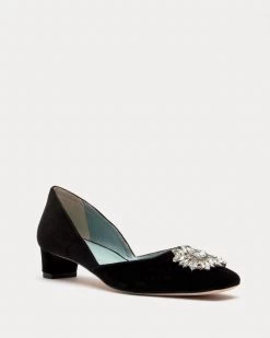 McCall Mini Block Heel Velvet Black -clothing MCCALLV BLACK 02