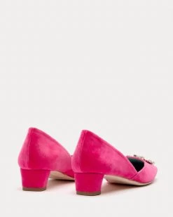 McCall Mini Block Heel Velvet Pink 7 McCall Mini Block Heel Velvet Pink -clothing MCCALLV PINK 03