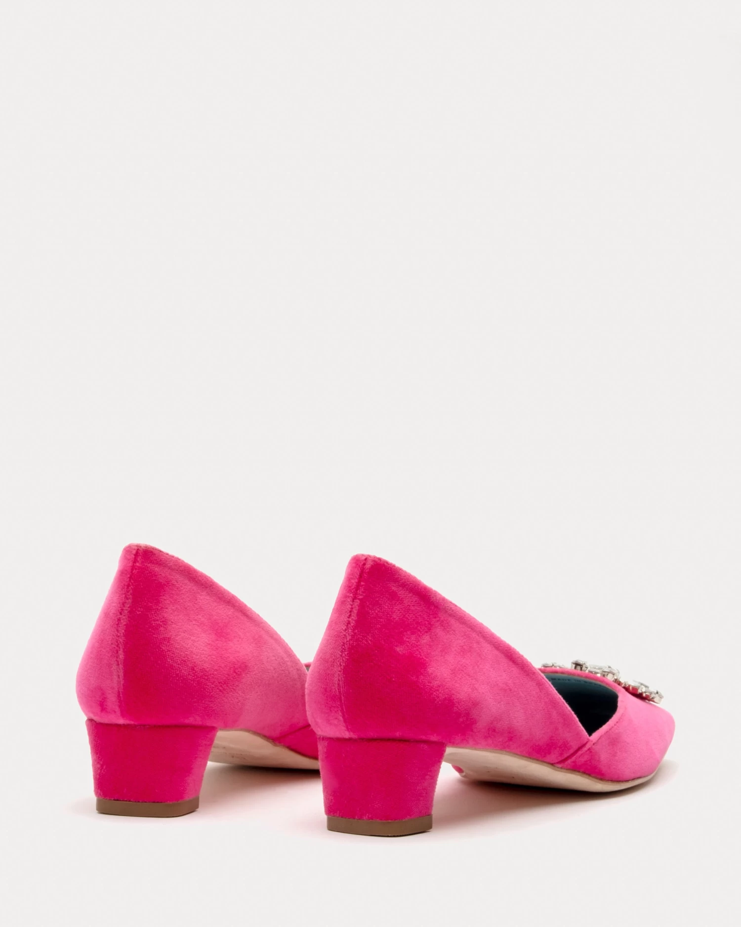 McCall Mini Block Heel Velvet Pink 4 McCall Mini Block Heel Velvet Pink - Image 4