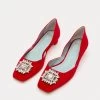 McCall Mini Block Heel Velvet Red