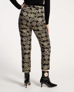 Lucy Pant Large Floral Metallic Jacquard -clothing METALLIC JACQUARD PANT 02