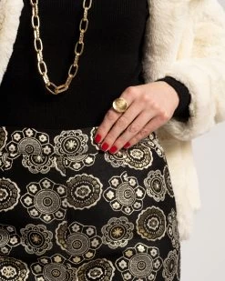 Lucy Pant Large Floral Metallic Jacquard -clothing METALLIC JACQUARD PANT 04