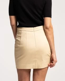 Penelope Mini Skirt Cotton Khaki -clothing MINI SKIRT KHAKI 03