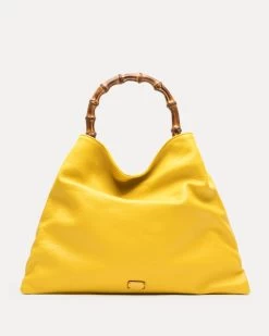 Muriel Tote Tumbled Leather Canary