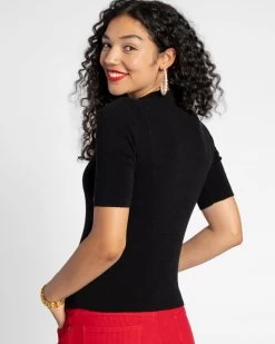 Marie Merino Mock Neck Black -clothing Marie black 03