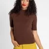 Marie Merino Mock Neck Chocolate