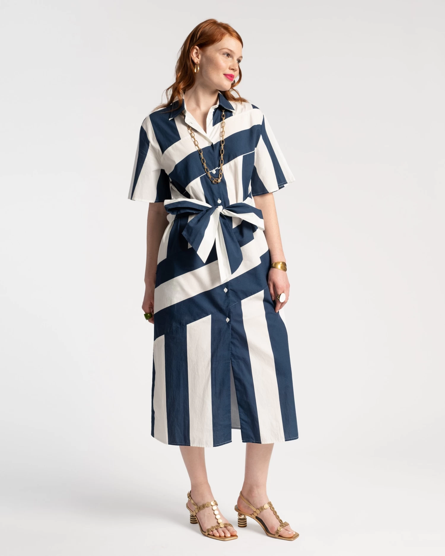 Amanda Shirtdress Stripe Navy White 1 Amanda Shirtdress Stripe Navy White