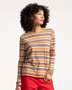 Long Sleeve Tee Regatta Stripe Navy Yellow