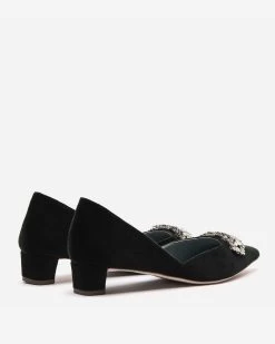 Paula Mini Block Heel Velvet Black -clothing NEWMCCALL black 03