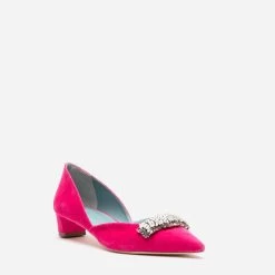 Paula Mini Block Heel Velvet Pink 10 Paula Mini Block Heel Velvet Pink -clothing NEWMCCALL pink 02