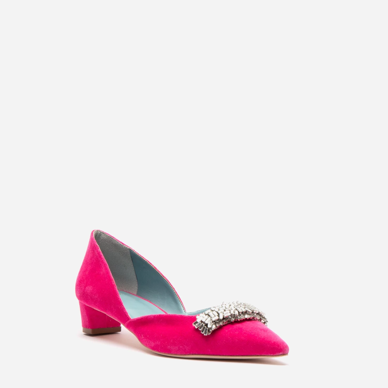 Paula Mini Block Heel Velvet Pink 5 Paula Mini Block Heel Velvet Pink - Image 5