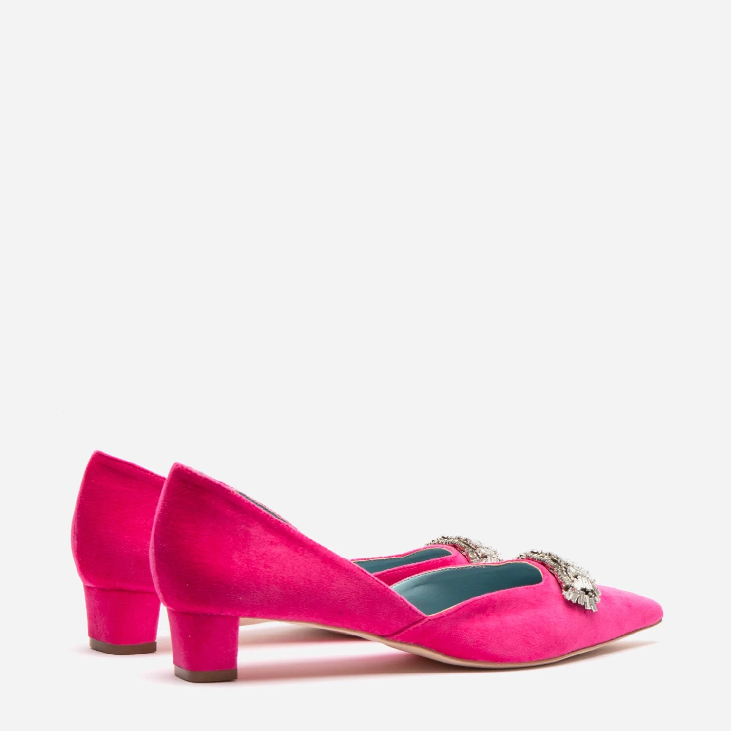 Paula Mini Block Heel Velvet Pink 6 Paula Mini Block Heel Velvet Pink - Image 6
