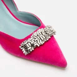 Paula Mini Block Heel Velvet Pink 9 Paula Mini Block Heel Velvet Pink -clothing NEWMCCALL pink 05