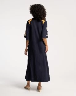 Dreamy Caftan Blue Blossom -clothing NEW CAFTAN NAVY 03