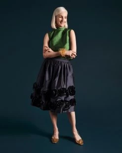 Barbara Skirt Flowers Shantung Navy -clothing Occasions 230200 6 1 Recovered