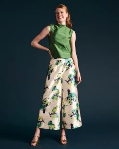 Palazzo Pant Tuileries Oyster Green -clothing Occasions 230232 4