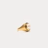 Mini Signet Ring Pearl Gold