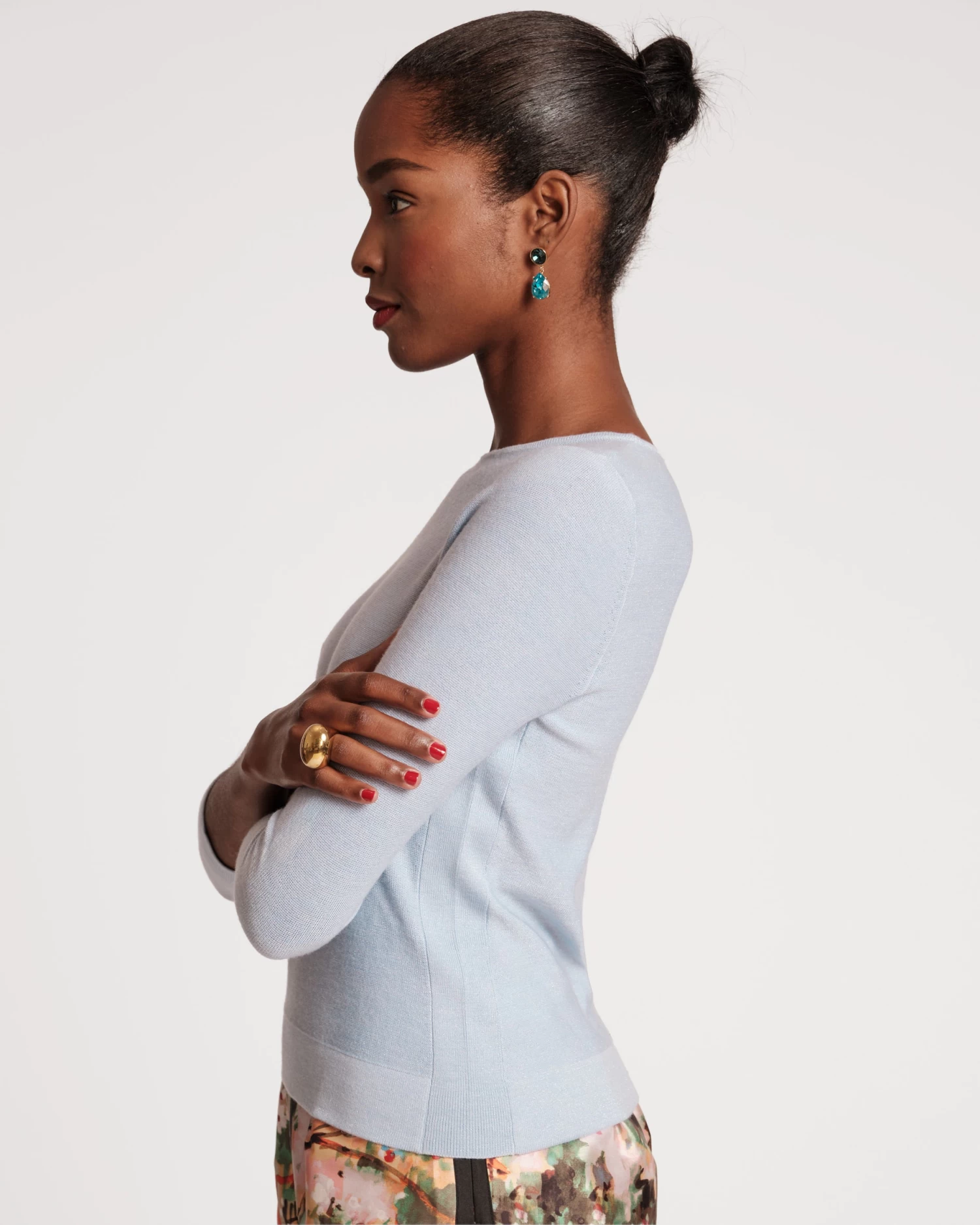 Rebekah Knit Top Light Blue 2 Rebekah Knit Top Light Blue - Image 2