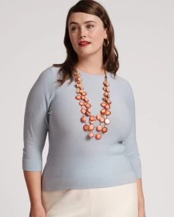 Rebekah Knit Top Light Blue 7 Rebekah Knit Top Light Blue -clothing REBEKAH PLUS