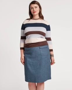 Saylor Striped Top Knit Multi -clothing REBEKAH TOP PLUS scaled