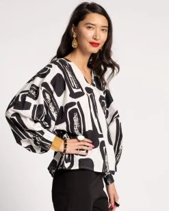 Rosa Top Flintstone Oyster Black -clothing ROSA TOP 04